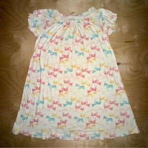 Garnet Hill Kids size 12 14 XL Cotton Pajama Nightgown White with Zebras